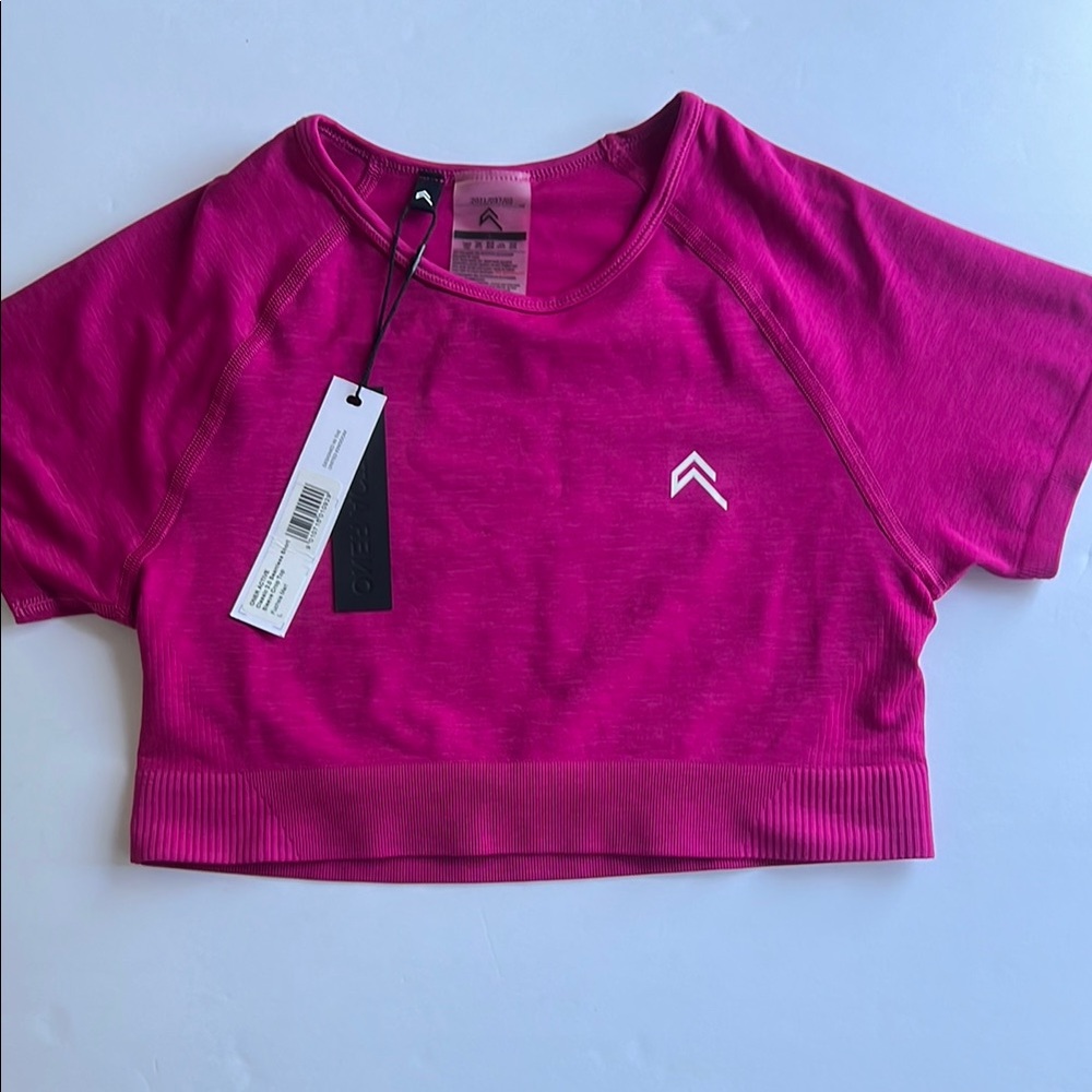 Oner Active Classic 2.0 Short sleeve Crop Top Fuchsia Marl Size Large NWT